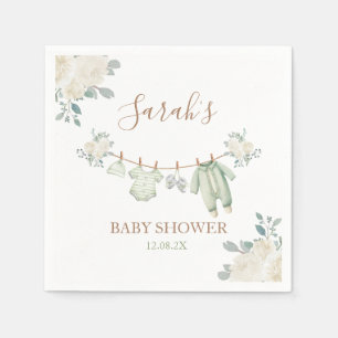 Servilleta De Papel Sage Green Baby Clothes Baby Shower