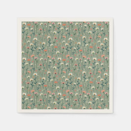 Servilleta De Papel Sage Green Boho Wilflower Baby en una ducha de flo