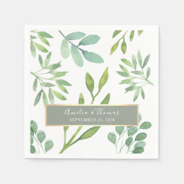 Servilleta De Papel Sage Green Botanic Boda Napkins