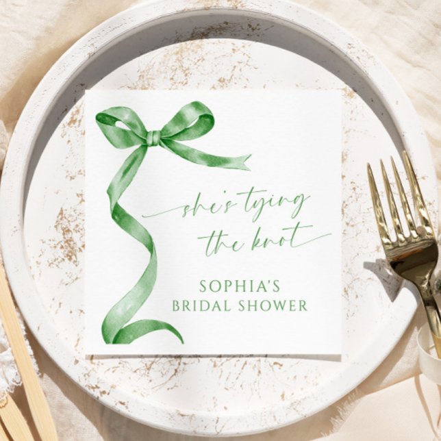 Servilleta De Papel Sage Green Bow está atando la ducha nupcial (Subido por el creador)