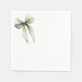 Servilleta De Papel Sage Green Bow Gingham Baby Shower