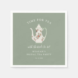 Servilleta De Papel Sage Green Bridal Shower Tea Fiesta
