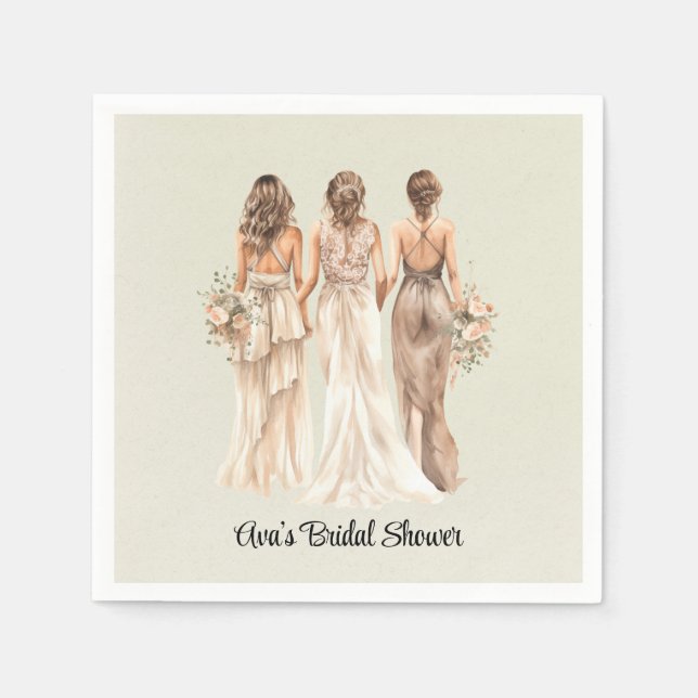 Servilleta De Papel Sage Green Bridesmaids Breower (Anverso)