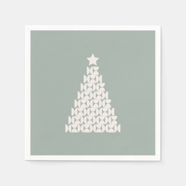 Servilleta De Papel Sage Green Christmas Tree (Anverso)
