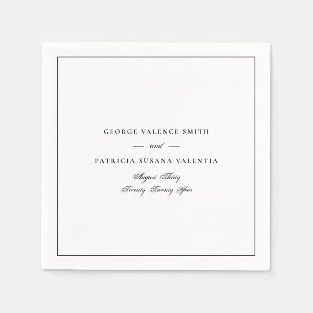 Servilleta De Papel Sage Green Elegant Calligraphy Boda enmarcado (Anverso)