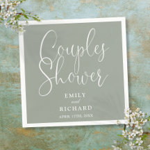 Sage Green Elegant Couples Bridal Weddal Shower