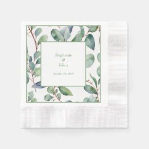 Servilleta De Papel Sage Green Eucalyptus Greenereneration Art Simple