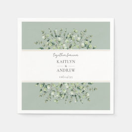 Servilleta De Papel Sage Green Eucalyptus Together Forever Wedding