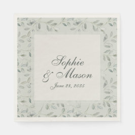 Servilleta De Papel Sage Green Eucalyptus Wedding Napkin