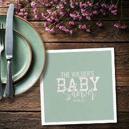 Servilleta De Papel Sage Green Gender Neutral Baby Shower Napkins