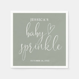 Servilleta De Papel Sage Green Gender Neutral Baby Sprinkle Shower