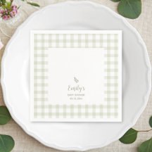 Sage Green Gingham Baby Shower