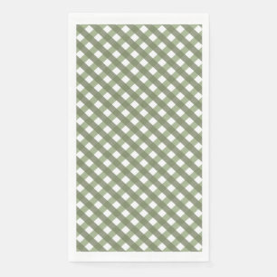 Servilleta De Papel Sage Green Gingham Patterned