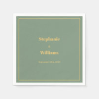 Sage Green Gold Elegant Minimal Boda