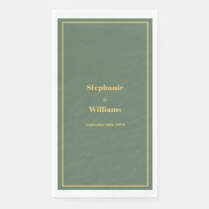 Servilleta De Papel Sage Green Gold Elegant Minimal Boda