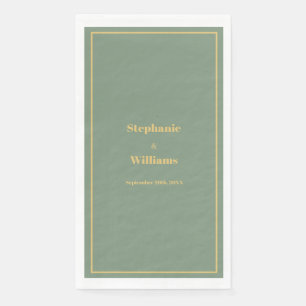 Servilleta De Papel Sage Green Gold Elegant Minimal Boda