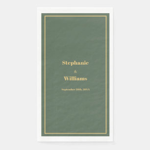 Servilleta De Papel Sage Green Gold Elegant Minimal Boda moderno