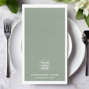 Servilleta De Papel Sage Green Logo l Eventos profesionales corporativ