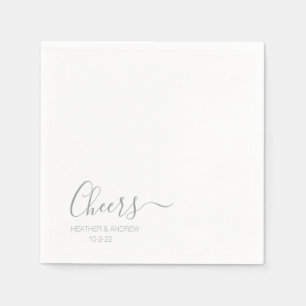 Servilleta De Papel Sage Green Modern Elegant Wedding Simple