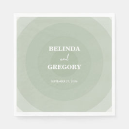 Servilleta De Papel Sage Green Modern Monograma Boda