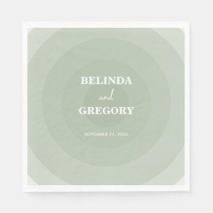 Servilleta De Papel Sage Green Modern Monograma Boda