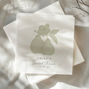 Servilleta De Papel Sage Green Perfect Pear Bridal Shower Napkin