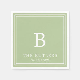 Servilleta De Papel Sage Green Personalizado Boda Cocktail Napkins