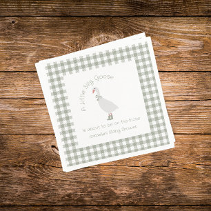 Servilleta De Papel Sage Green Preppy Silly Little Goose Baby Shower
