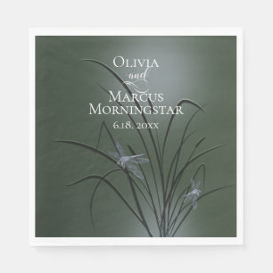 Servilleta De Papel Sage Green Purple Dragonfly