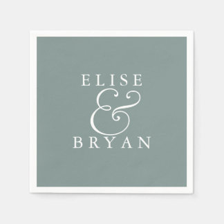Servilleta De Papel Sage Green Simple Modern Elegant Wedding Napkin