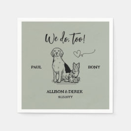 Servilleta De Papel Sage Green Simple Perro Minimalista Sage Mascota B