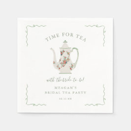 Servilleta De Papel Sage Green Tea Bridal Shower Bridal Tea Fiesta