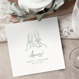Servilleta De Papel Sage Hand Drawn Cheers Glassed Whimsical Party