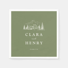 Servilleta De Papel Sage Mountain Wedding Napkins