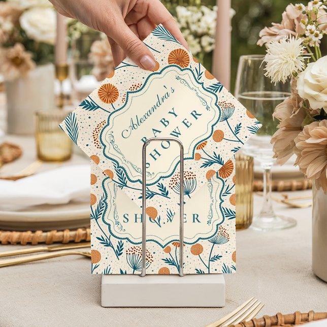 Servilleta De Papel Sage Orange Botanical Baby Shower (Subido por el creador)