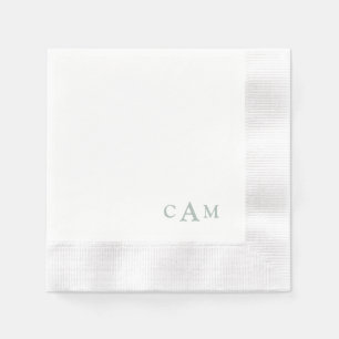Servilleta De Papel Sage simple Monograma II Boda Cocktail Napkins
