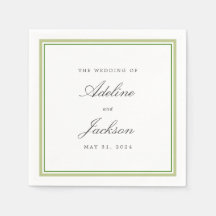 Sage y Green Border Classic Boda Tradicional