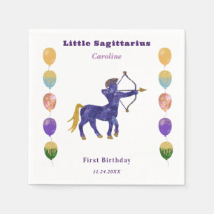 Servilleta De Papel Sagitario Zodíaco Cumpleaños 1 Globos Artísticos