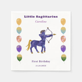 Servilleta De Papel Sagittarius Zodiac 1st Birthday Balloons Artistic