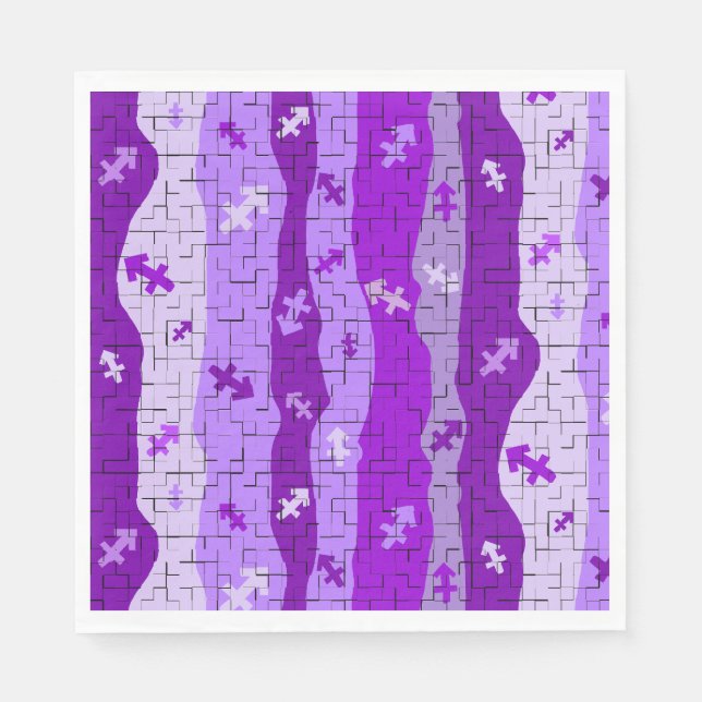 Servilleta De Papel Sagittarius Zodiac Stripes (Anverso)