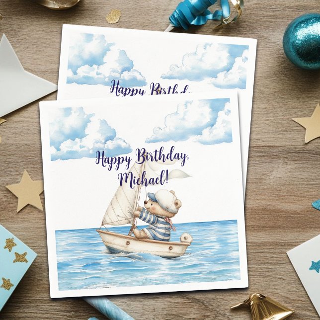 Servilleta De Papel Sailor Teddy Bear Cumpleaños (Subido por el creador)