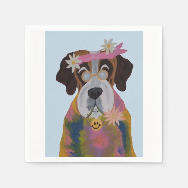 Servilleta De Papel Saint Bernard Hippie (Anverso)