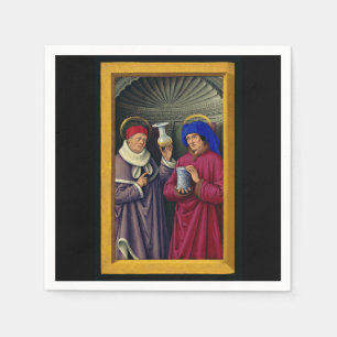 Servilleta De Papel Saints Cosmas and Damian de Jean Bourdichon