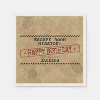 Servilleta De Papel Sala de Escape Fiesta de Cumpleaños Misterio Perso
