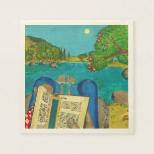 Servilleta De Papel Salmo 1 en pinturas cristianas judías de la bibli