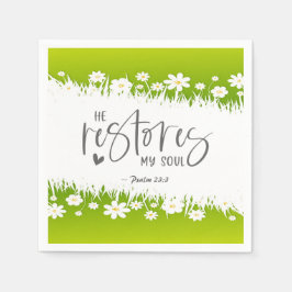 Servilleta De Papel Salmo 23:3 Restaura mi alma Biblia Verse