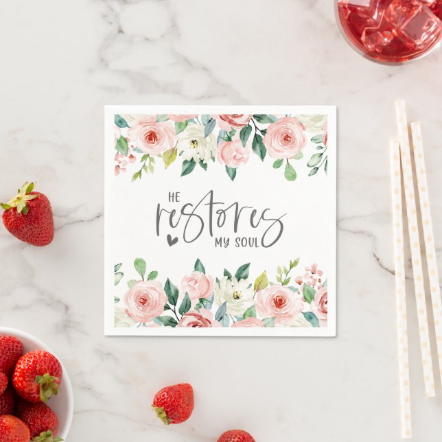 Servilleta De Papel Salmo 23:3 Restaura mi versión de la Biblia del Al (In situ)