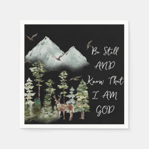 Servilleta De Papel Salmo 46:10 Biblia Verse WATERCOLOR Woodland