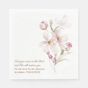 Servilleta De Papel Salmón Cerezo Flor de Sakura Salmo 55:22
