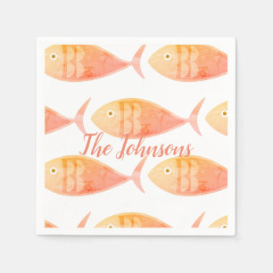Servilleta De Papel Salmon Fish Group Napkins